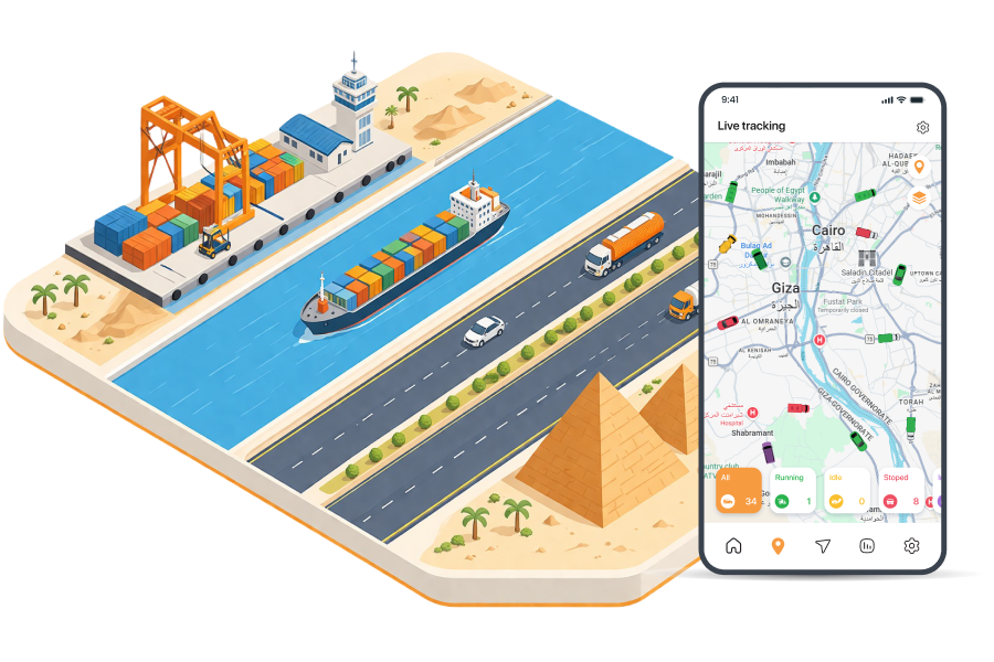 Tracksha GPS tracking platform for Egypt fleets